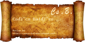 Csécs Balázs névjegykártya