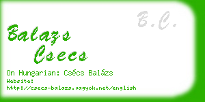 balazs csecs business card