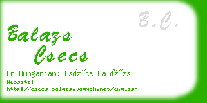 balazs csecs business card